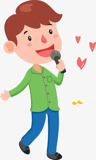 拿着话筒唱歌的男人免抠