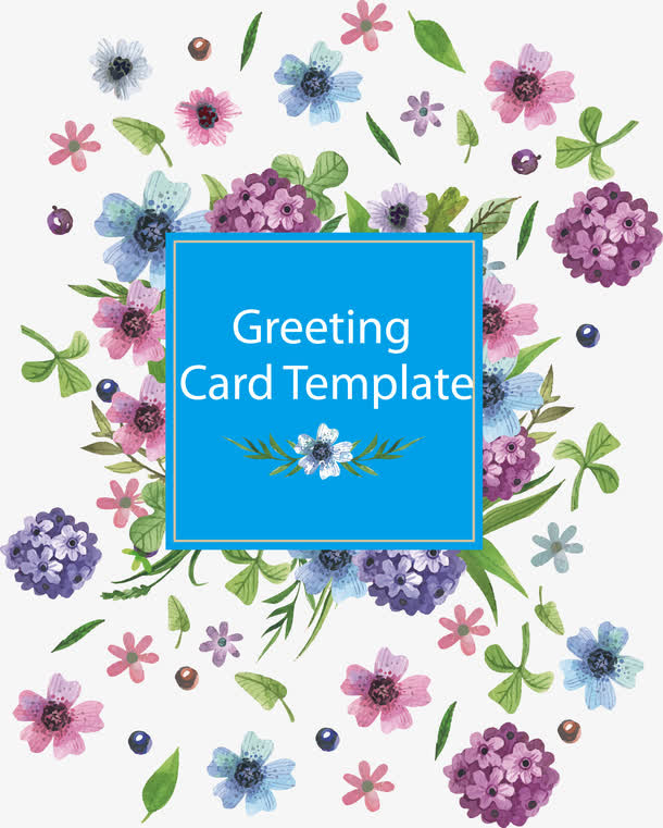 花卉背景矢量素材卡片