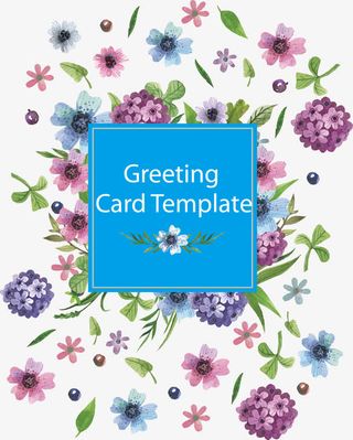 花卉背景矢量素材卡片