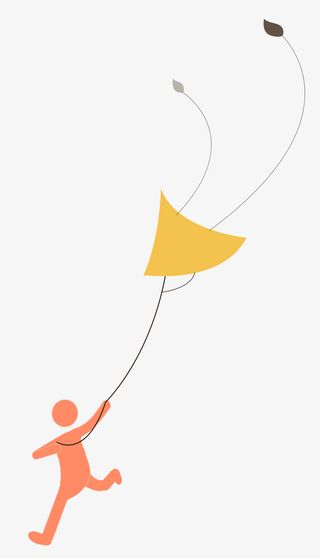 放风筝清明活动手绘免抠