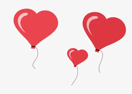 七夕气球 情人节气球 爱心免抠