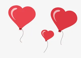 七夕气球 情人节气球 爱心免抠