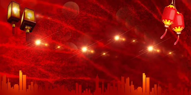 红色喜庆2017除夕之夜促销海报背景素材高清