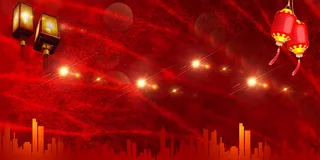 红色喜庆2017除夕之夜促销海报背景素材高清