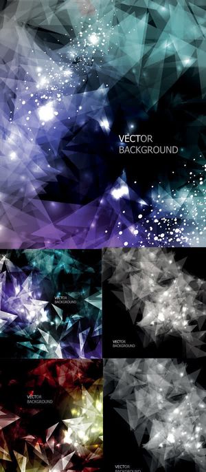 创意元素星空蓝色紫色几何形状免抠