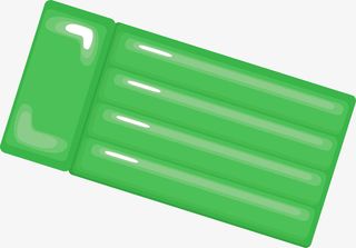 绿色卡通闪耀充气床免抠