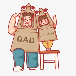 和父亲玩亲子游戏免抠