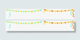 小旗彩带边框免抠