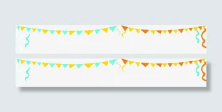 小旗彩带边框免抠