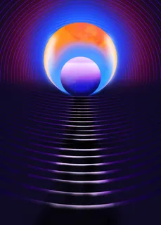 创意蓝紫色渐变圆环背景图免抠 创意蓝紫色渐变圆环背景图免抠