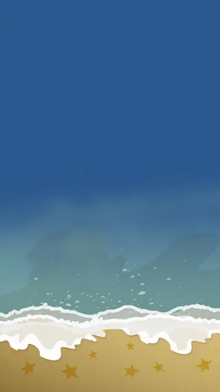 蓝色背景下的海滩H5背景高清