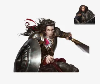 古风玄幻黑衣盾牌战士免抠