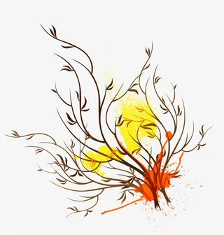 艺术树枝矢量免抠