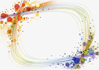 方形光线圆点边框免抠