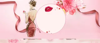 花瓣情人节渐变粉色banner背景高清