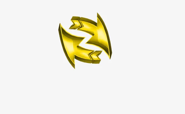 黄色炫光箭头免抠