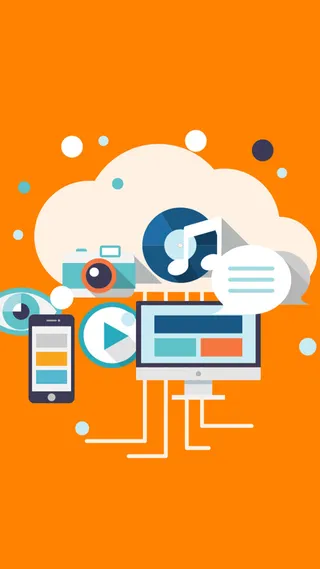 橙色背景上的手绘图案高清