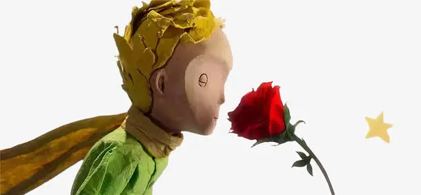 小王子闻玫瑰花免抠