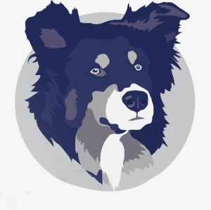 插画广告风狗狗logo图标免抠