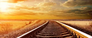 秋季橙黄色铁轨背景高清