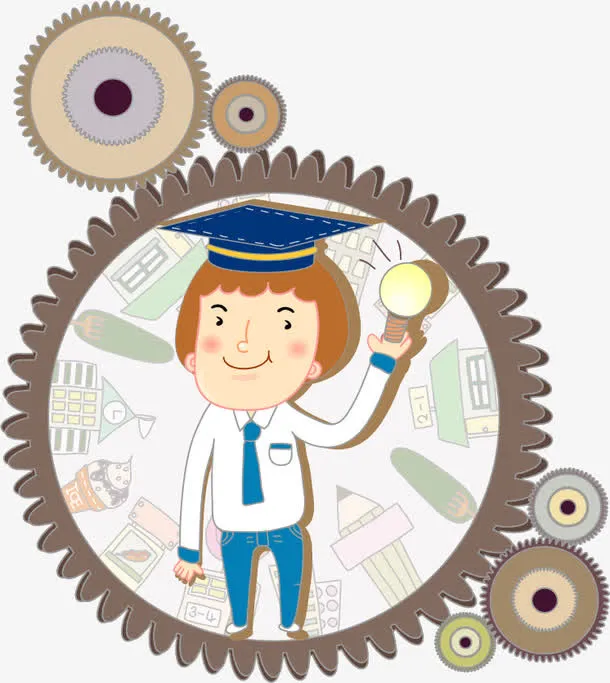 矢量卡通手绘学生免抠
