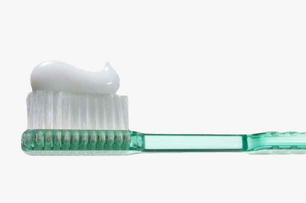绿色透明塑料牙刷实物免抠