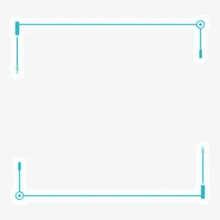 蓝色科技感外发光边框免抠