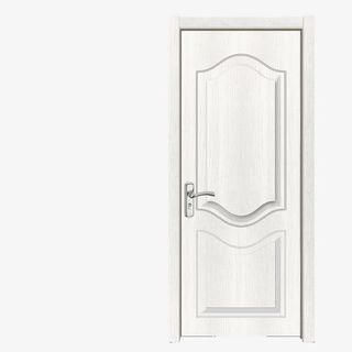 现代简约暖白浮雕实木平开门免抠