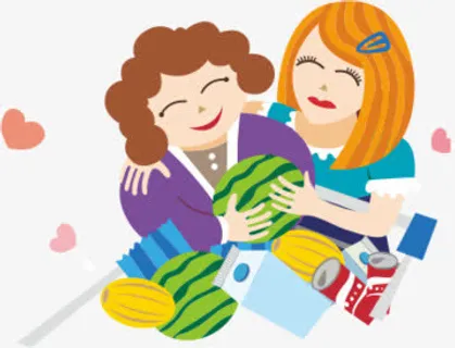 卡通亲子图免抠