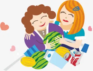 卡通亲子图免抠