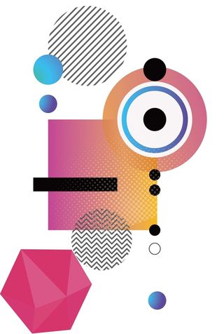 矢量简约扁平色块几何梦幻海报背景图高清