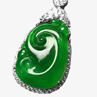 高端翡翠吊坠素材免抠