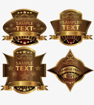 金色欧式金属质感边框矢量图免抠