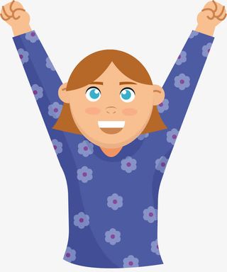 双手高举的女孩免抠