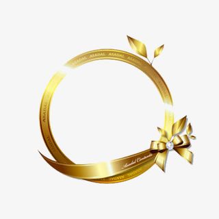 金色蝴蝶结免抠