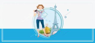 夏季旅游蓝色背景