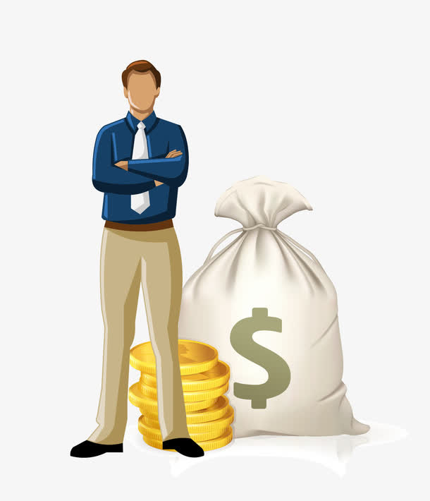 矢量卡通图案高富帅免抠