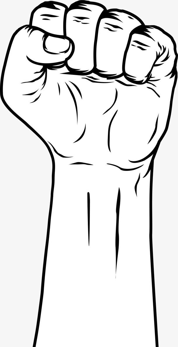 矢量拳头剪影免抠