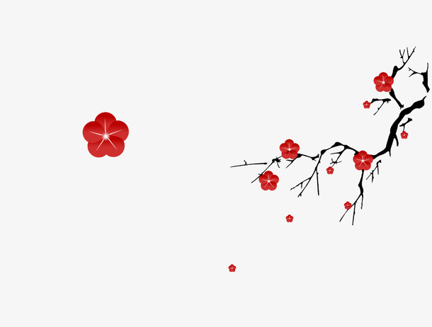 梅花漂亮的飘落免抠