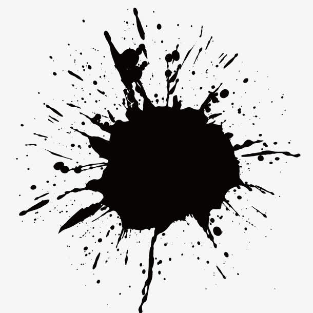 矢量艺术墨汁飞溅物免抠