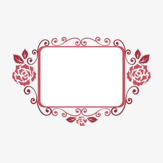 纹理边框 七夕花纹免抠