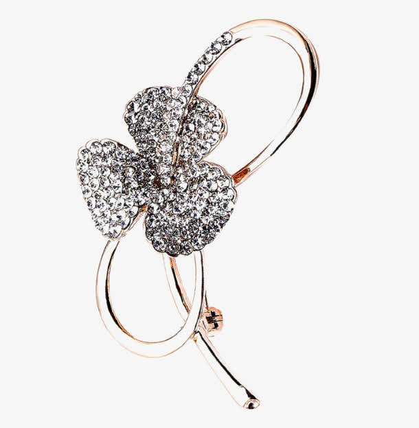 欧美新款精致水晶花朵胸花免抠