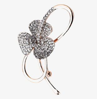 欧美新款精致水晶花朵胸花免抠