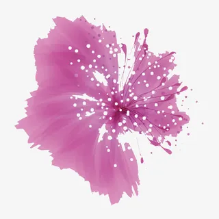 唯美梦幻花朵装饰画免抠