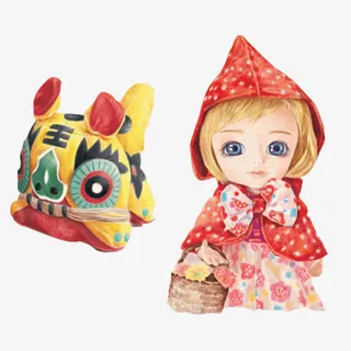 布娃娃色彩画素材图片免抠