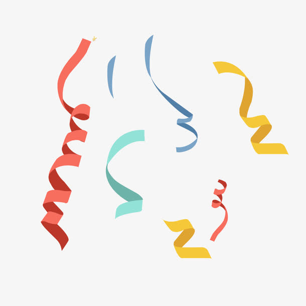 活动气氛彩带元素免抠