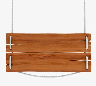 深棕色拼接用绳子穿着挂着的木板免抠