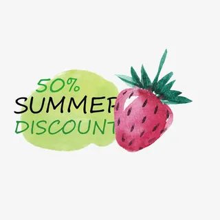 夏季促销水彩标签免抠