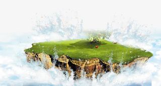 创意合成效果草地水花免抠