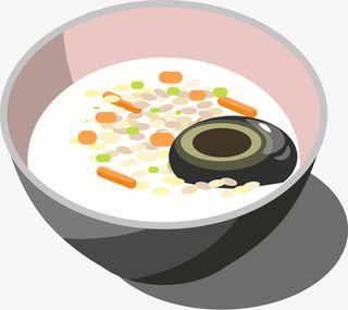皮蛋瘦肉粥手绘图免抠